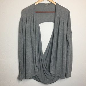 Zella Grey Open Back Cardigan